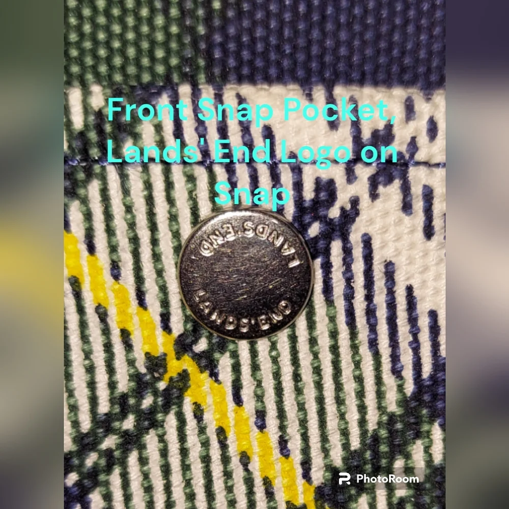 Lands' End Small Plaid Canvas Wristlet